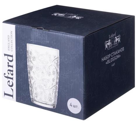 Набор стаканов 4 штуки "BLOSSOM", 370 мл