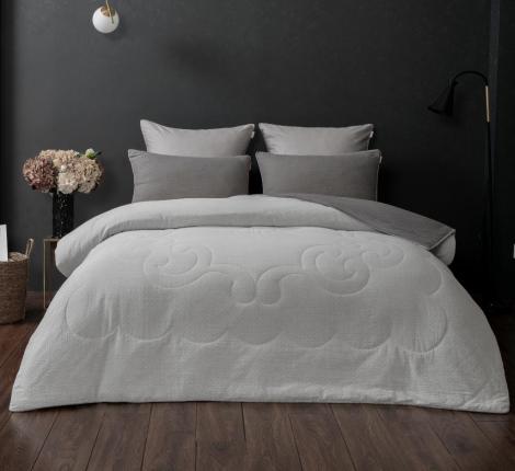 Постельное белье с одеялом "Kazanov.A." Хаят (платина бежевый) Муслин, 1,5 спальный