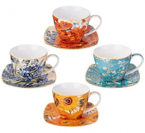 Чайный набор "ART COLLECTION" (В. ВАН ГОГ) на 4 персоны, 8 предметов (250 мл)