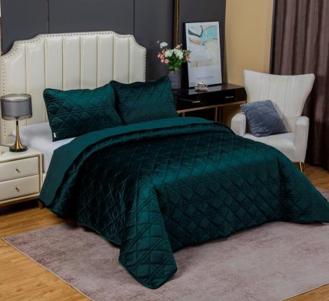 Покрывало велюровое "Kazanov.A." Dori (изумруд), 240х260