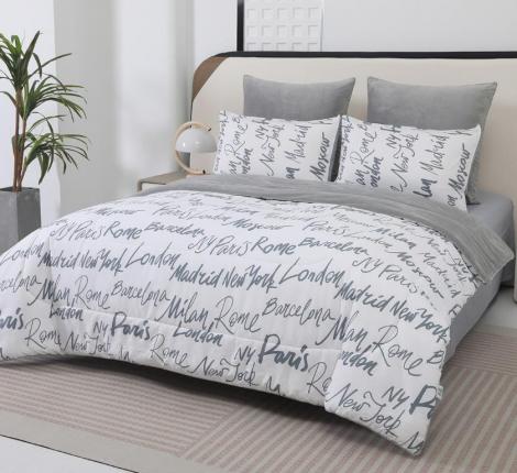 Постельное белье с одеялом "Sofi de Marko" Роберто №16 Велюр/Сатин, Семейный