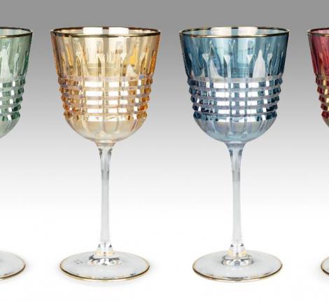 Набор бокалов для вина 6 штук "TAURUS" хрустальное стекло,  высота 20 см