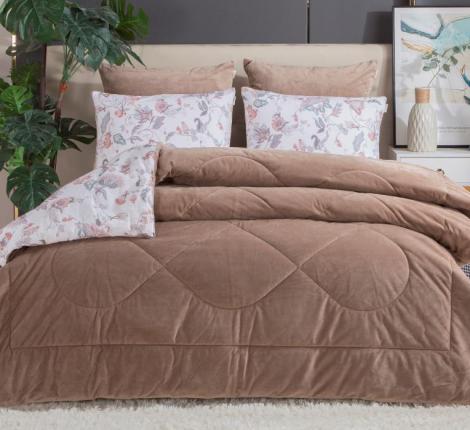 Постельное белье с одеялом "Kazanov.A." Даламан (платина капучино) Велюр/Egypt Cotton, Евро