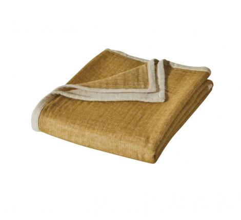 Плед хлопковый "ALIZES" ochre 150х170, оливковый