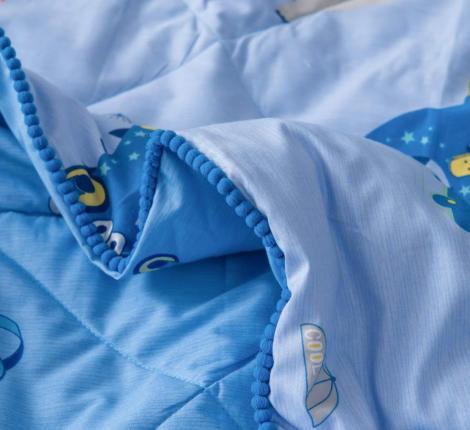 Постельное белье с одеялом детское "Sofi de Marko" Crocodile (синий) Сатин, 1,5 спальный