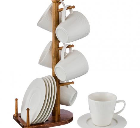 Чайный набор на деревянной подставке &quot;Lefard&quot; 235-110 на 6 персон, 12 предметов
