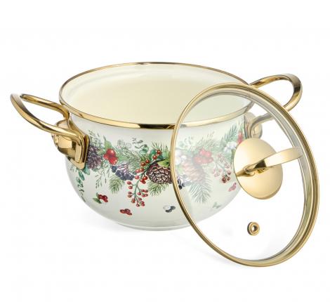 Кастрюля эмалированная со стеклянной крышкой "CELEBRATION", 1.5 л