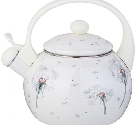 Чайник эмалированный со свистком "DANDELION", 2,2 л