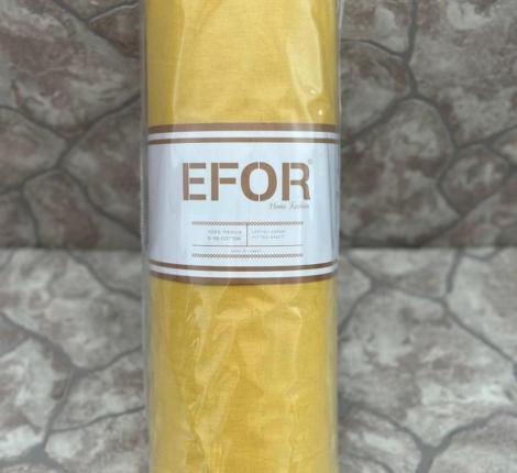 Простыня на резинке EFOR "SARI (желтый)" Ранфорс, 160х200 с 2 наволочками 50х70