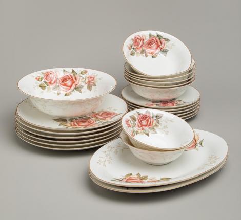 Сервиз обеденный "КОРЕЙСКАЯ РОЗА" на 6 персон, 23 предмета