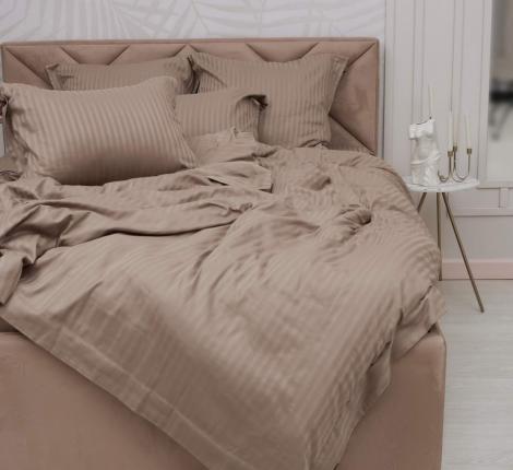 Постельное белье "Sofi de Marko" Моне (темно-бежевый) Страйп Сатин, Семейный