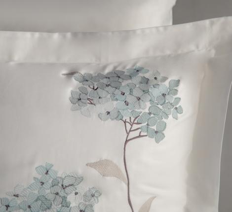 Постельное бельё "DANTELA VITA" сатин с вышивкой LAVINYA (голубой), Евро