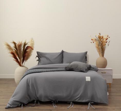 Постельное белье "Sofi de Marko" Аредель (серый) Лён, 1,5 спальный