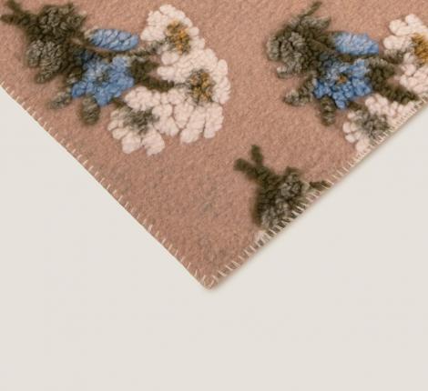 Плед шерстяной Frati "BUNCH OF FLOWERS" BEIGE, 150x200