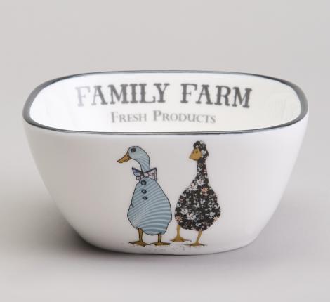 Набор салатников (4 штуки) на деревянной подставке "FAMILY FARM", 30*19*6,7 см