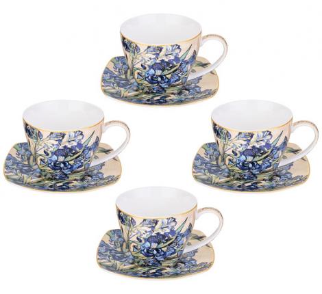 Чайный набор "ИРИСЫ" (В. ВАН ГОГ) на 4 персоны, 8 предметов (250 мл)