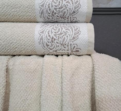 Комплект махровых полотенец "Kazanov.A." Dolce (латте), 50х90+70х140