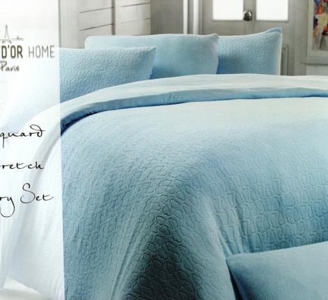 Постельное бельё махровое "Maison D'or" JAKARLI евро, голубой
