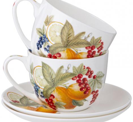 Чайный набор "FRUIT BASKET" 104-996 на 6 персон, 12 предметов (330 мл)