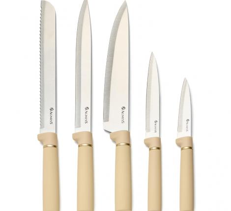 Набор кухонных ножей (5 шт.) и приборов "AGNESS" 671-220, 11 предметов