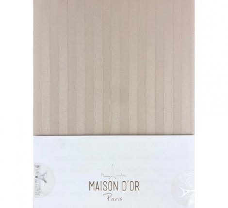 Простыня на резинке с наволочками &quot;Maison D'or&quot; Страйп-сатин (бежевый), 100х200