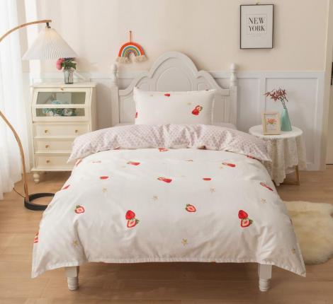 Постельное белье детское "Sofi de Marko" Strawberry (белый) Сатин, 1,5 спальный