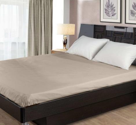 Простыня на резинке "Primavelle" Сатин 160х200, Серо-бежевый