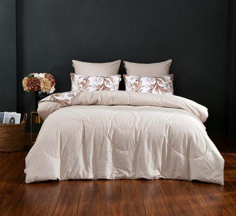 Постельное белье с одеялом "Kazanov.A." Медисон (капучино беж) Сатин, Евро