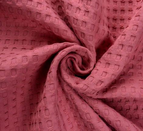 Покрывало вафельное с бахромой Valtery 200х220, розовый