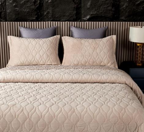 Покрывало "Sofi de Marko" Нобилис (светло-бежевый) Велюр, 240х280