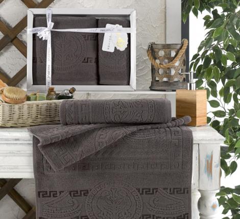 Комплект махровых полотенец "PHILIPPUS" (50x90/70х140) 2 шт. PILIUMUNUS, коричневый