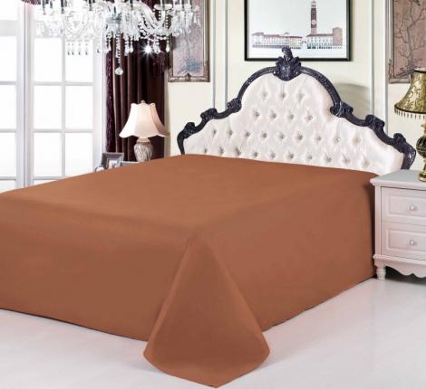 Простынь сатин шоколадная (PRC-04), 160x220