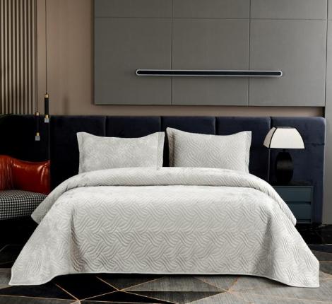 Покрывало "Sofi de Marko" Деварта (светло-серый) Бархат, 240x260