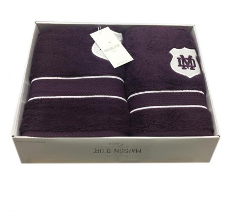 Комплект полотенец 30*50/50*100/70*140 Maison D'or "ALAIN" бакалажан