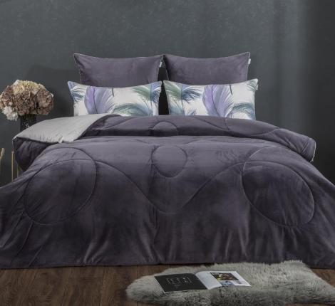 Постельное белье с одеялом "Kazanov.A." Лаврин (аметист жемчуг) Велюр/Egypt Cotton, 1,5 спальный