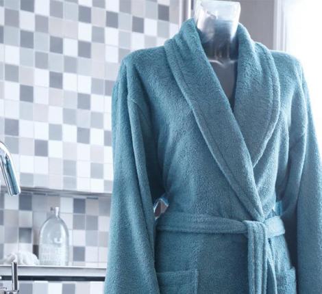 Халат махровый "Blanc des Vosges" UNI CELADON (бирюзовый), XL
