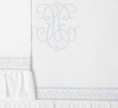 Постельное бельё детское BOVI "ВЕНЗЕЛЬ NEW" Перкаль, белый/голубой