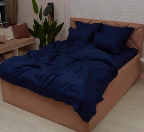 Постельное белье "Sofi de Marko" Моне (синий) Страйп Сатин, 1,5 спальный