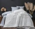 Постельное белье с одеялом "Kazanov.A." Stripe Muslin lace (голубое серебро), Евро