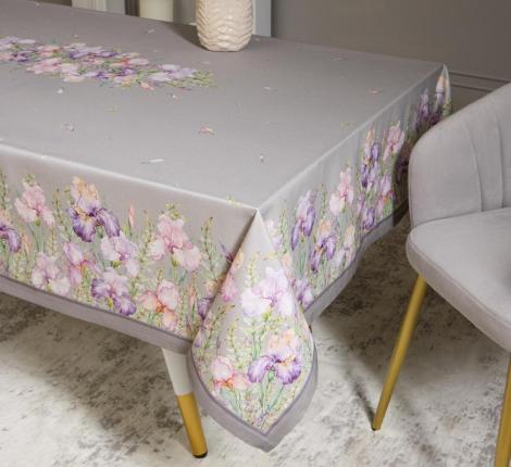 Скатерть с пропиткой "ИРИСЫ" 160х220 см, серый