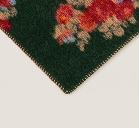 Плед шерстяной Frati "MARY FLOWER" GREEN, 150x200 шерсть 55% полиэстер 45%, 1070г