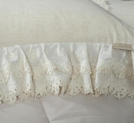 Постельное белье с одеялом "Kazanov.A." Solid Linen Satin (натуральный бежевый) Сатин, Евро