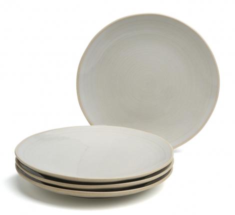 Набор тарелок закусочных 4 штуки BRONCO "CONCEPT", диаметр 22 см (бежевый)