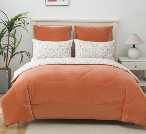 Постельное белье с одеялом "Sofi de Marko" Роберто №32 Велюр/Сатин, 1,5 спальный