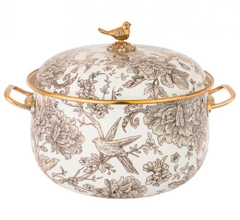 Кастрюля эмалированная "ВИНТАЖ. ПТИЧКА", 4,8 л