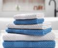 Набор полотенец AKAY "LAMA" 6 шт. (33*50-2, 50*80-2, 70*130-2), синий-светло серый