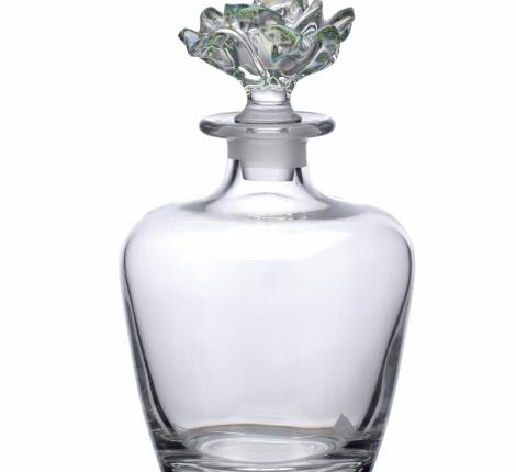 Графин с цветком "MILANO" (зеленый), высота 22,5 см