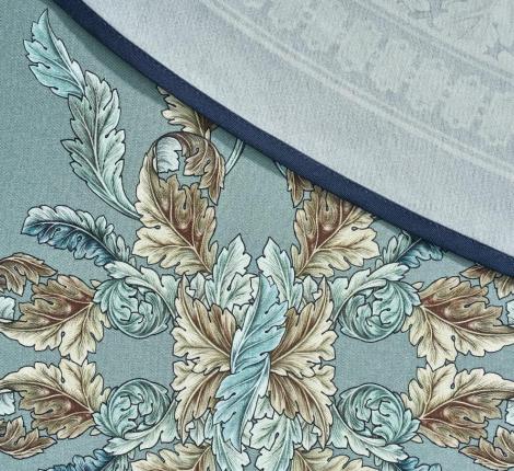 Скатерть овальная с пропиткой "ЛИСТЬЯ МОРРИСА"  GOLD STRIPE, 160х220 см