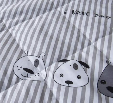 Постельное белье с одеялом детское "Sofi de Marko" Собачки (белый) Сатин, 1,5 спальный