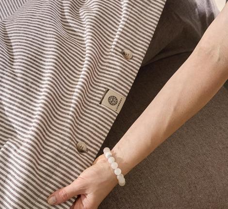 Постельное бельё Luxberry "ЛЁН И ХЛОПОК" 1,5 спальный, белый/коричневая полоса